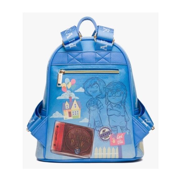 Disney UP Movie Mini Backpack Pixar Small Travel Carl Ellie House Backpack NWT Loungefly Disney Pixar Up Carl & Ellie Mosaic Mini Backpack  main image 4